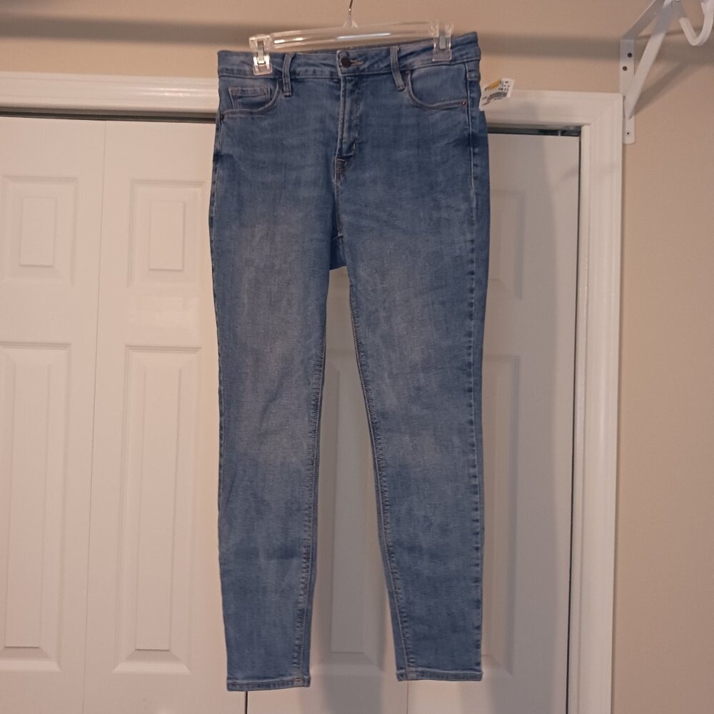#305 - Old Navy Blue Rockstar Super Skinny High Rise Jeans Size 8